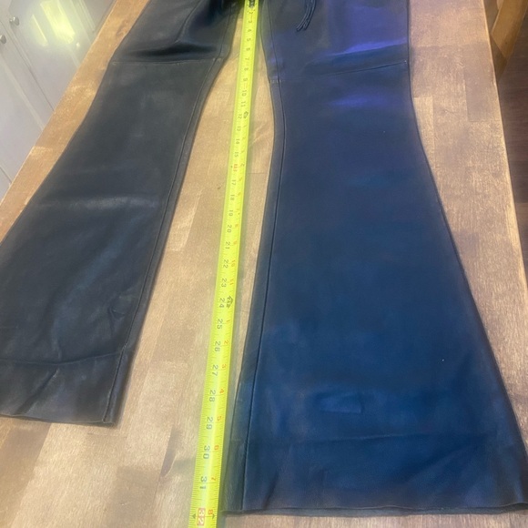 Bebe Black Leather Pants with Lace-Up Detail - Picture 9 of 11